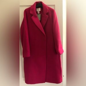 H&M Zara Copy Fuchsia Oversized Coat Size XS NWT
